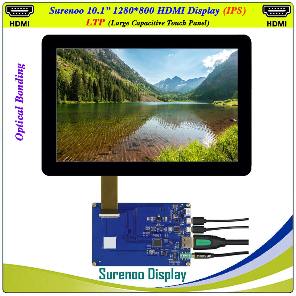 Raspberry Pi 10.1 Inch Capacitive Touch Screen Ips - 10.1 インチ 1280*800 HDMI 互換 LCD