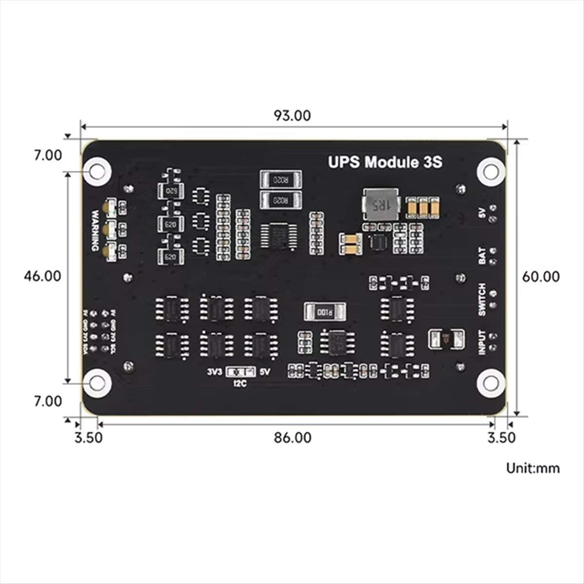 Raspberry Pi Uninterrupted Power Supply Ups 18650 - Persevering- Raspberry Pi 5 UPS HAT用、18650リチウム電池対応、5V無停電電源装置、I2Cバス経由、EUプラグ