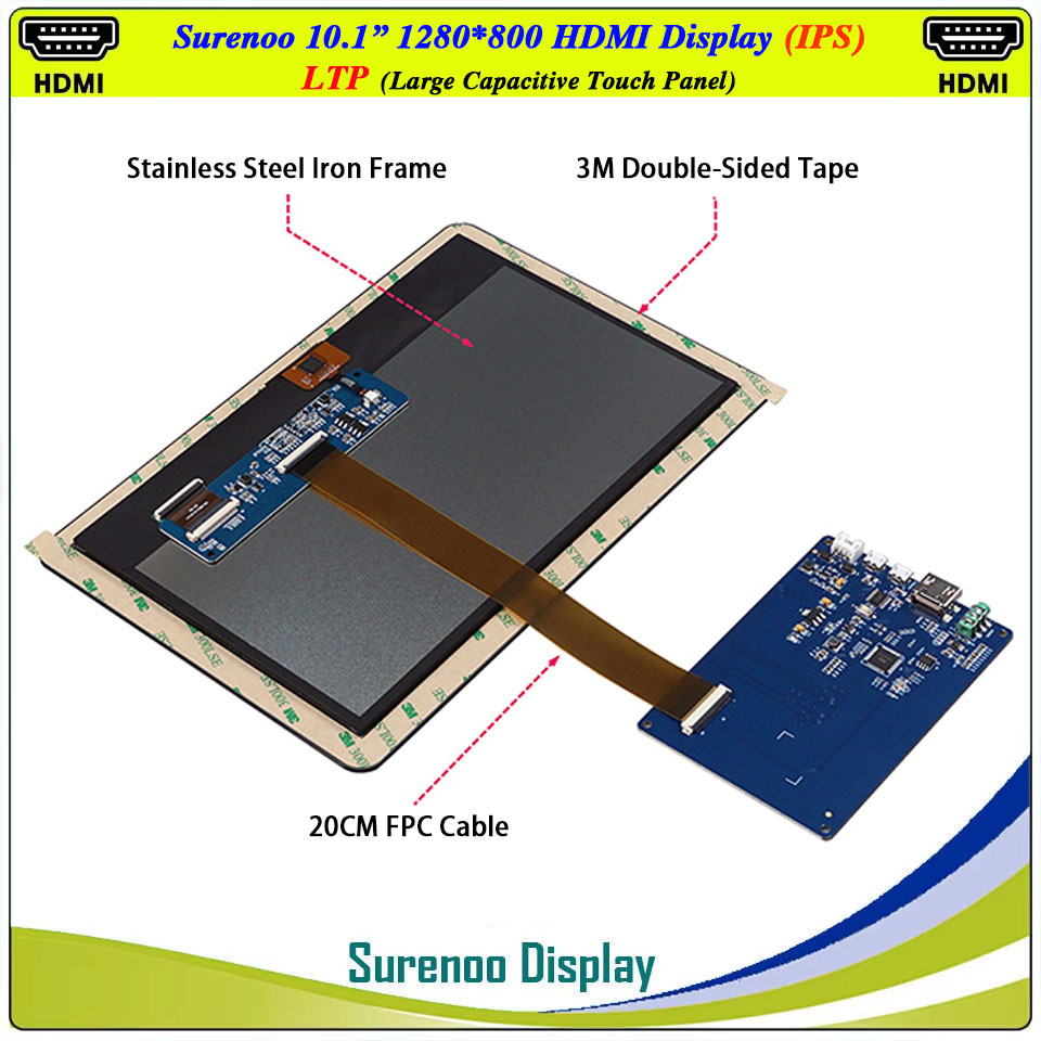 10.1 インチ 1280*800 HDMI 互換 LCD  - Raspberry Pi 10.1 Inch Capacitive Touch Screen Ips のレビューと価格