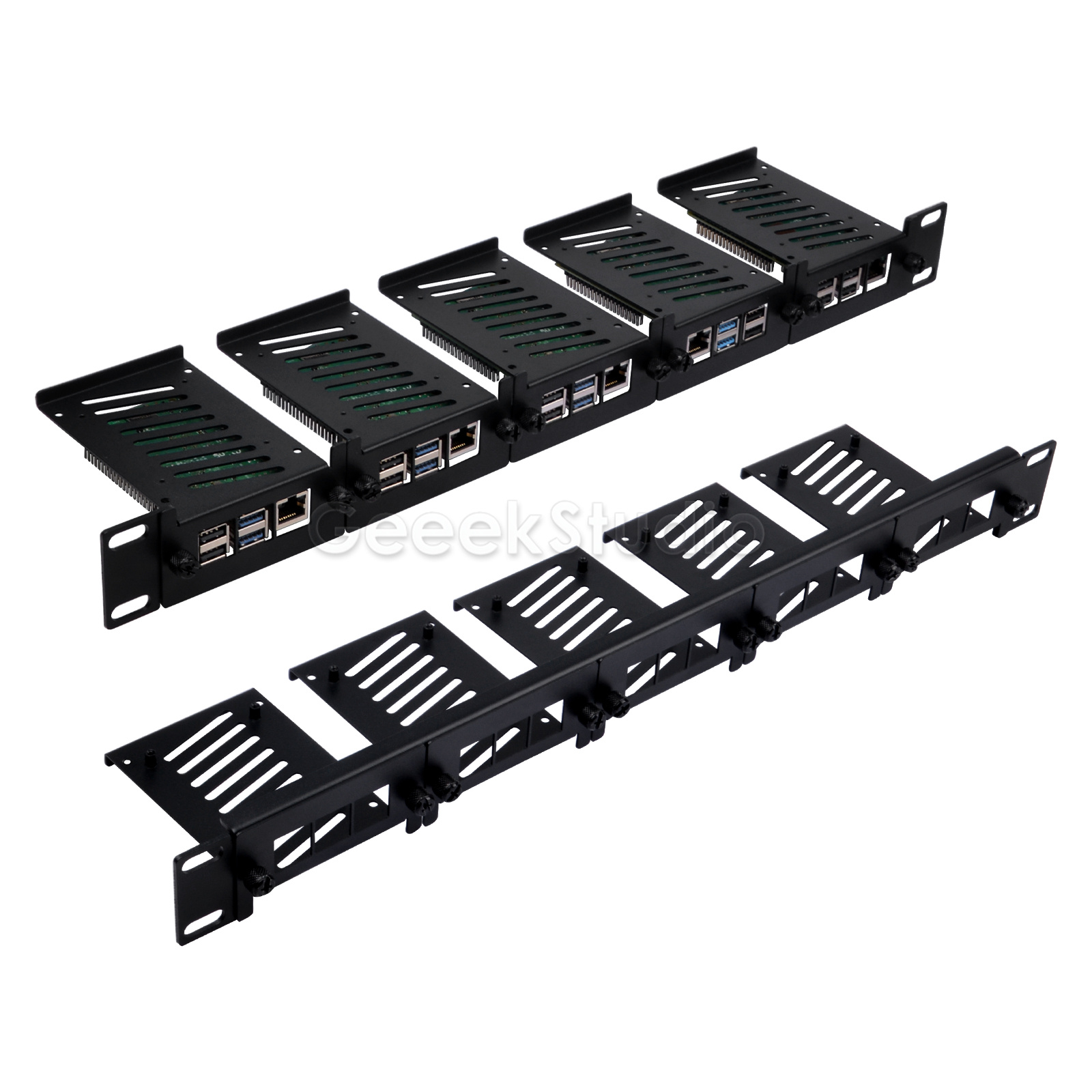 1U ラックマウント Raspberry Pi 5/4B/3 - Raspberry Pi Rackmount 1U 19 Inch のレビューと価格