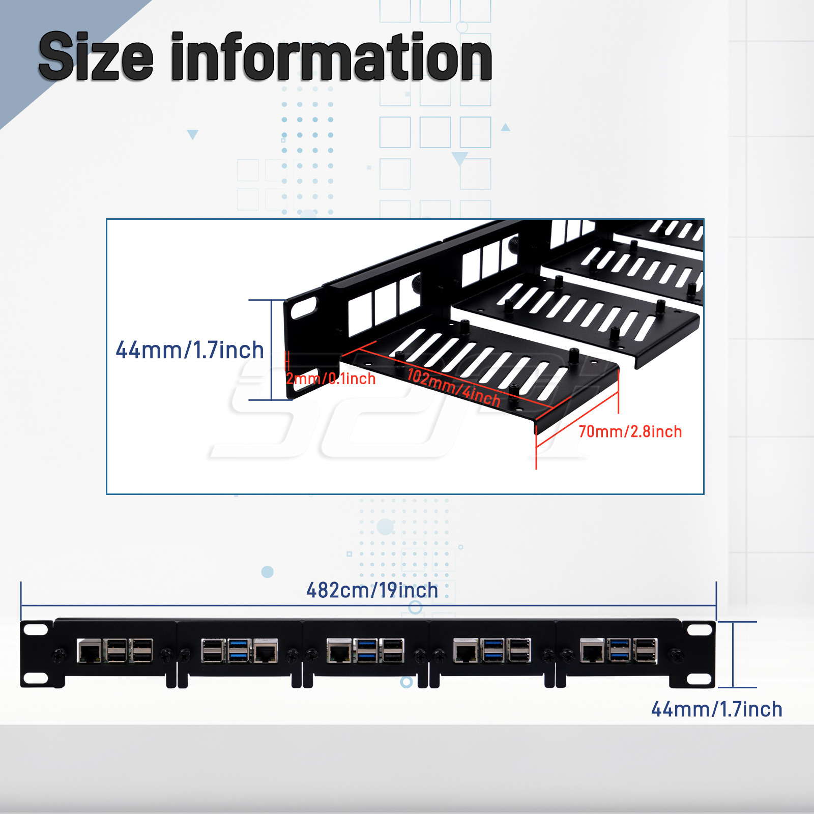 52Pi 取り外し可能な 1U ラックマウント Raspbe - Raspberry Pi Rackmount 1U 19 Inch のレビューと価格
